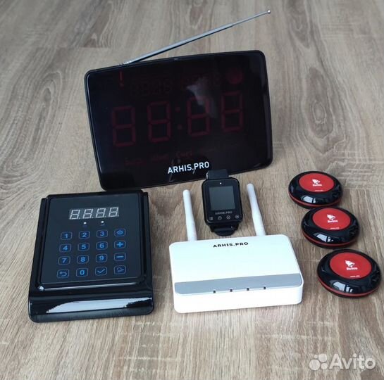 Кнопка вызова персонала, часы, табло, пуль, репите