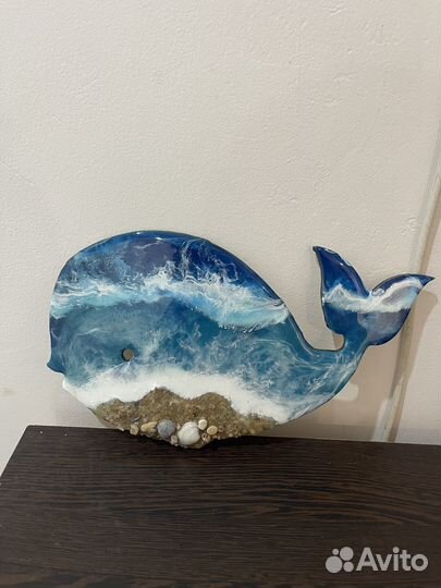 Картина панно из дерева кит