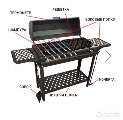 Мангал с крышкой и полками