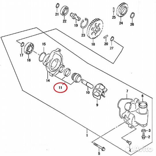 Сальник помпы, комплект stels / RM