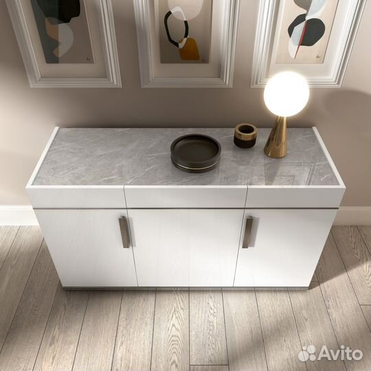 Белый Буфет комод широкая тумба. 140см. Италия