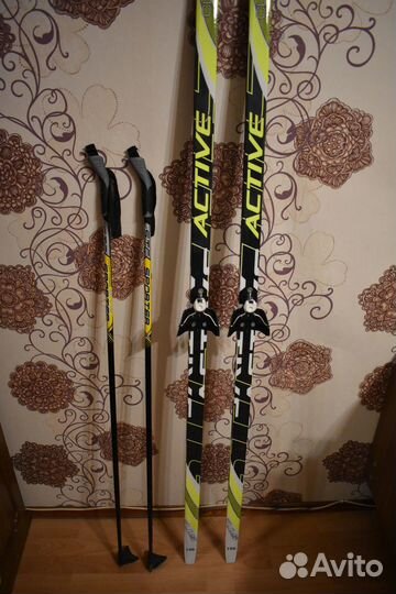 Лыжи беговые active с палками