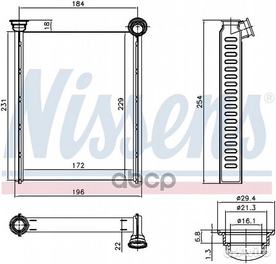 Радиатор отопителя 72987 Nissens