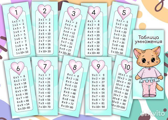 Подарки детям на 1 сентября. Таблица умножения