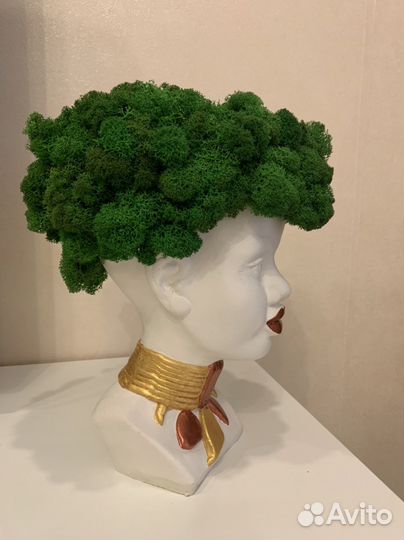 Бюст кашпо голова из гипса Африканка