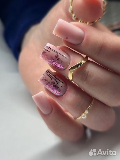 Маникюр наращивание ногтей гель лак