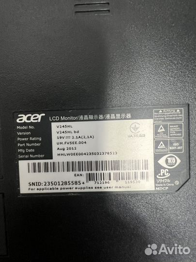 Acer v243hl монитор