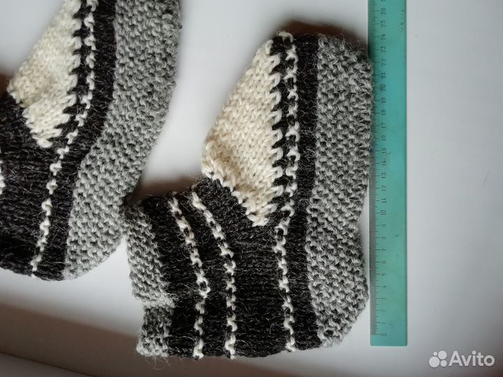 Вязаные носки-тапочки