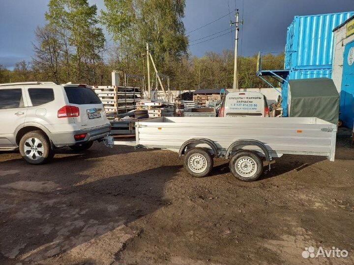 Прицеп двухосный с алюминиевыми бортами. Запчасти