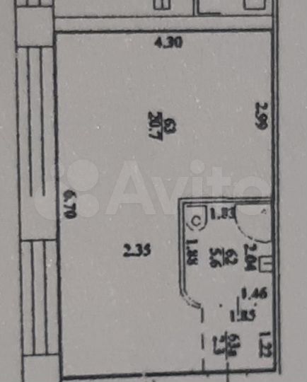 Квартира-студия, 28,6 м², 1/5 эт.