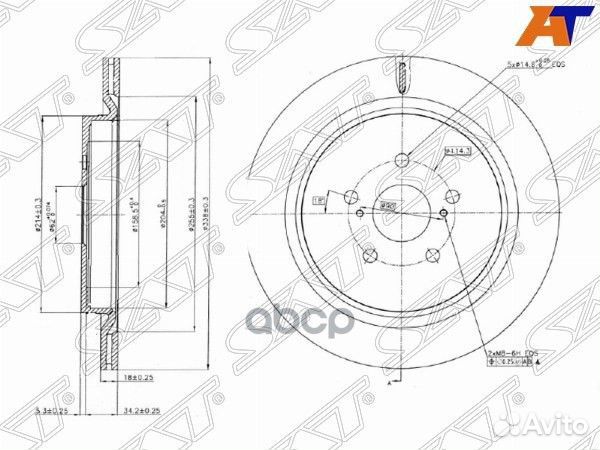 Диск тормозной зад RX450H/350/200T 15- ST424314