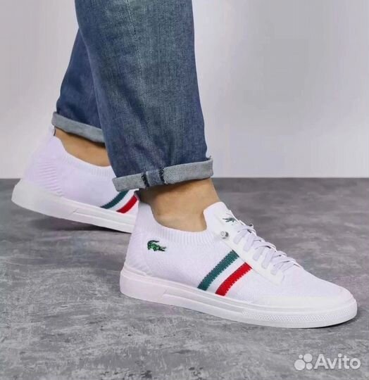 Кеды летние мужские белые Lacoste