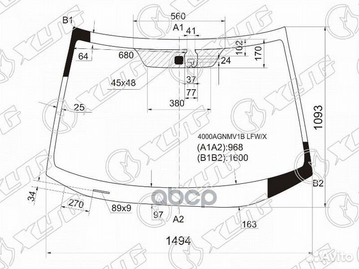 Стекло лобовое + дд honda CR-V 06-12 4000agnmv1