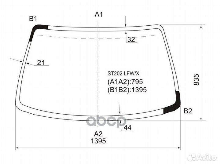 Стекло лобовое toyota celica/curren 93-99 ST202