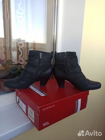 Полусапоги женские чёрные Marco Tozzi, размер 40