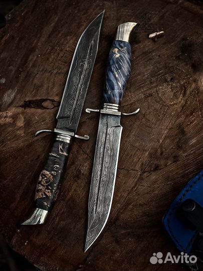 Финка нквд из стали Дамаск