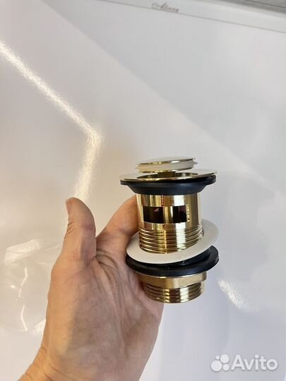 Выпуск для умывальника с переливом iddis золото