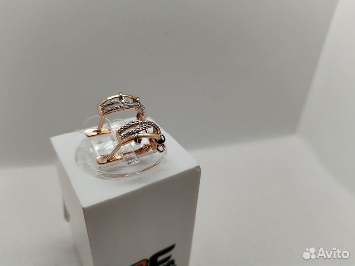 Серьги С камнями Au 585 (ярм)