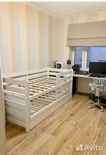 Детская Кровать из бука для двоих