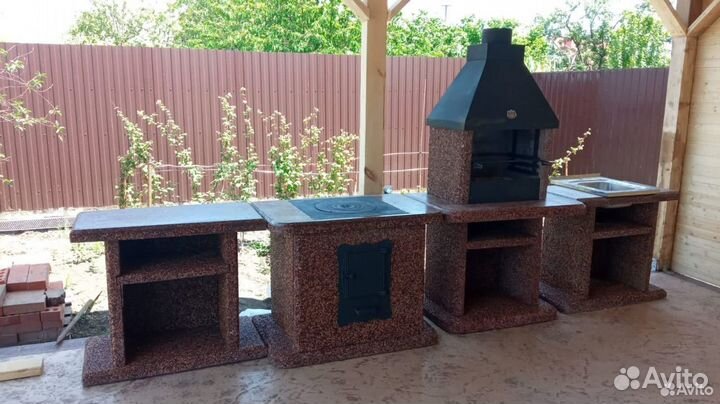 Модульный комплекс барбекю, печь под казан,гриль