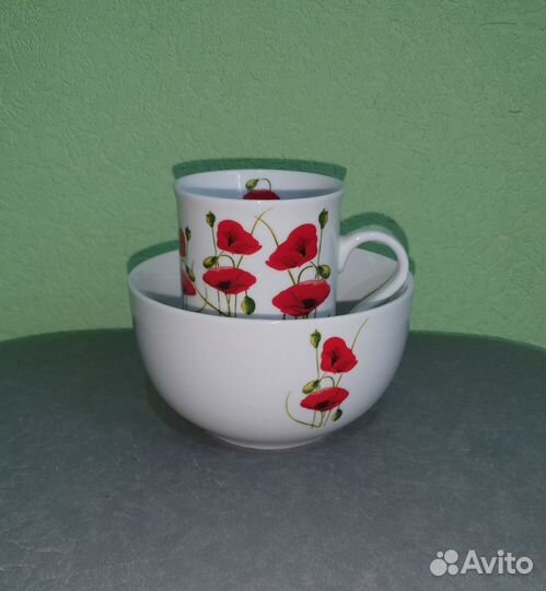 Тарелка глубокая суповая + кружка 