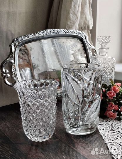 Штоф,вазы хрустальные
