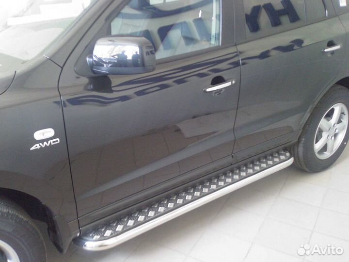 Пороги с листом 53 мм Hyundai Santa Fe Classic