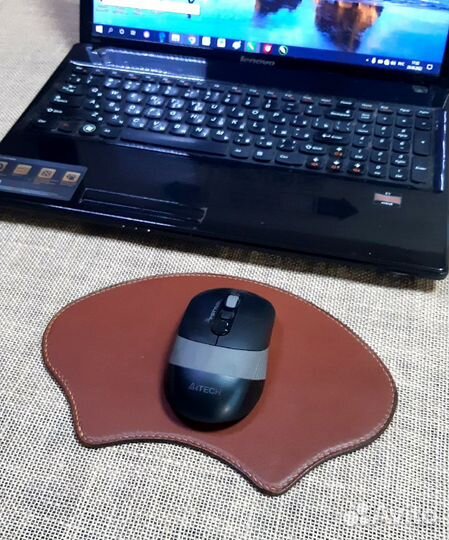 Кожаный коврик для мыши (двусторонний со вставкой)