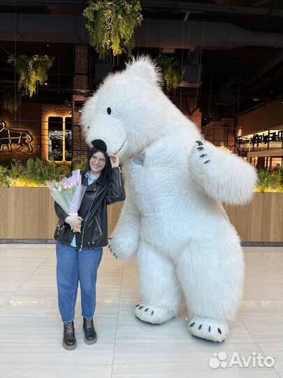 Поздравление от большого белого мишки/чебурашки