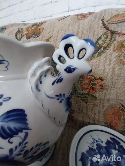 Самовар фарфоровый Гжель