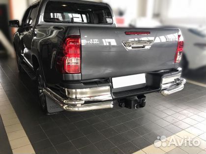 Защита заднего бампера d-76+43 Тойота Хайлюкс