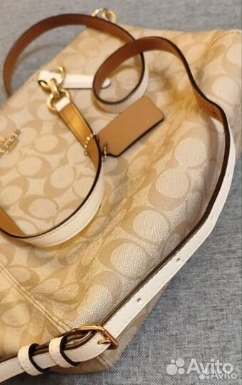 Сумка Coach canvas с ручками кроссбоди, из Австрии