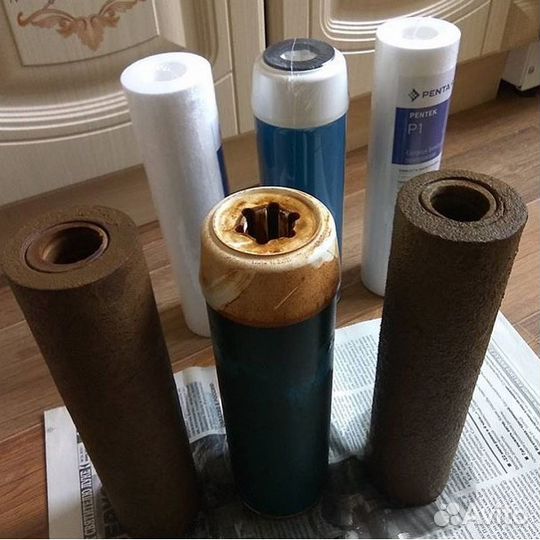 Замена картриджей в фильтре, установка обратного о