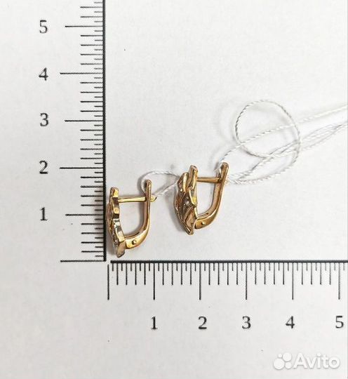 Золотые серьги с фианитом