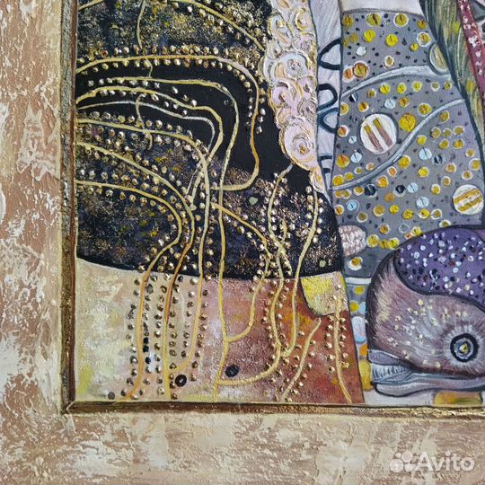 Водяные змеи Картина маслом на холсте 40х60 см