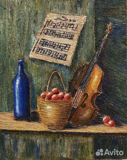 Картина «скромный вечер музыканта»