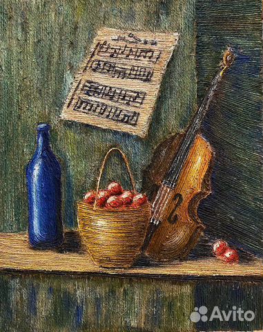 Картина «скромный вечер музыканта»