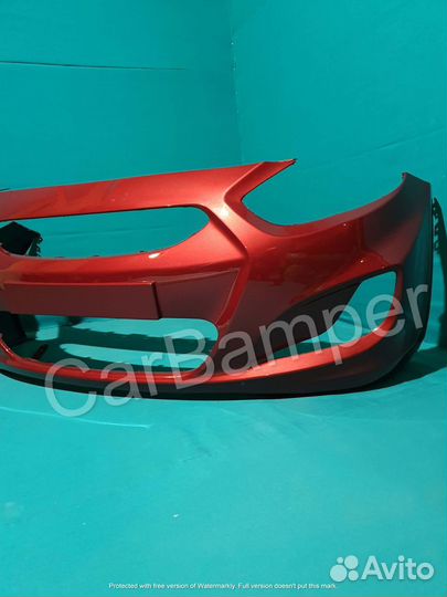 Бампер передний Хендай Solaris Garnet Red 2011г