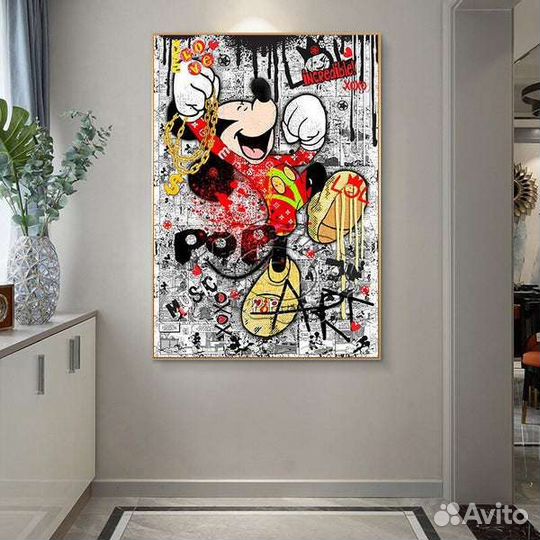 Картина маслом ручной работы Микки Маус