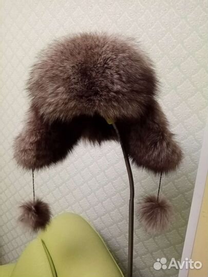 Шапка кожаная меховая