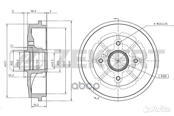 Барабан торм. зад. Citroen Saxo 96- Peugeot 10