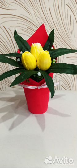 Букет из мыла тюльпаны