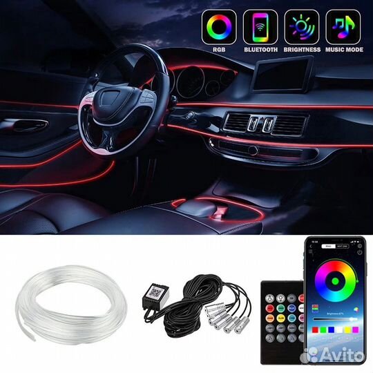 Неоновая светодиодная подсветка для салона авто