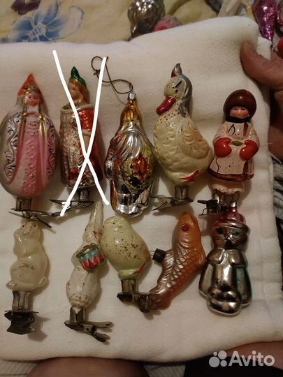 Елочные игрушки СССР на прищепке