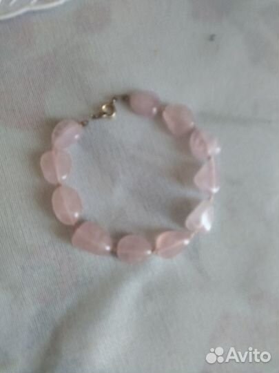 Браслет из афганского розового кварца