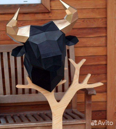 3D-оригами (полигональная трофейная голова)