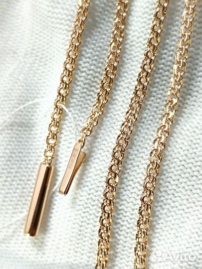 Золотая цепочка Бисмарк, полновесная, замок коробочка, длина 55 см, вес 6,54 г*