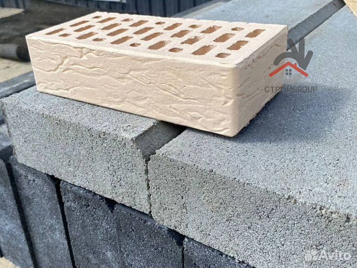 Кирпич одинарный cветло-бежевый