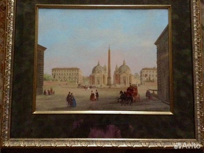 Картина, акварель. Антиквариат, Рим, 1850