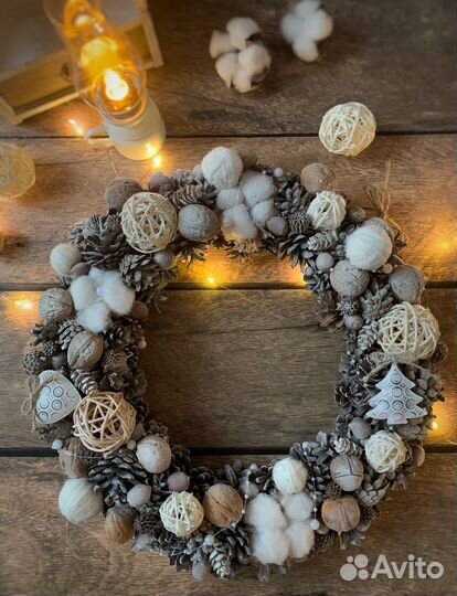 Новогодний венок ручной работы